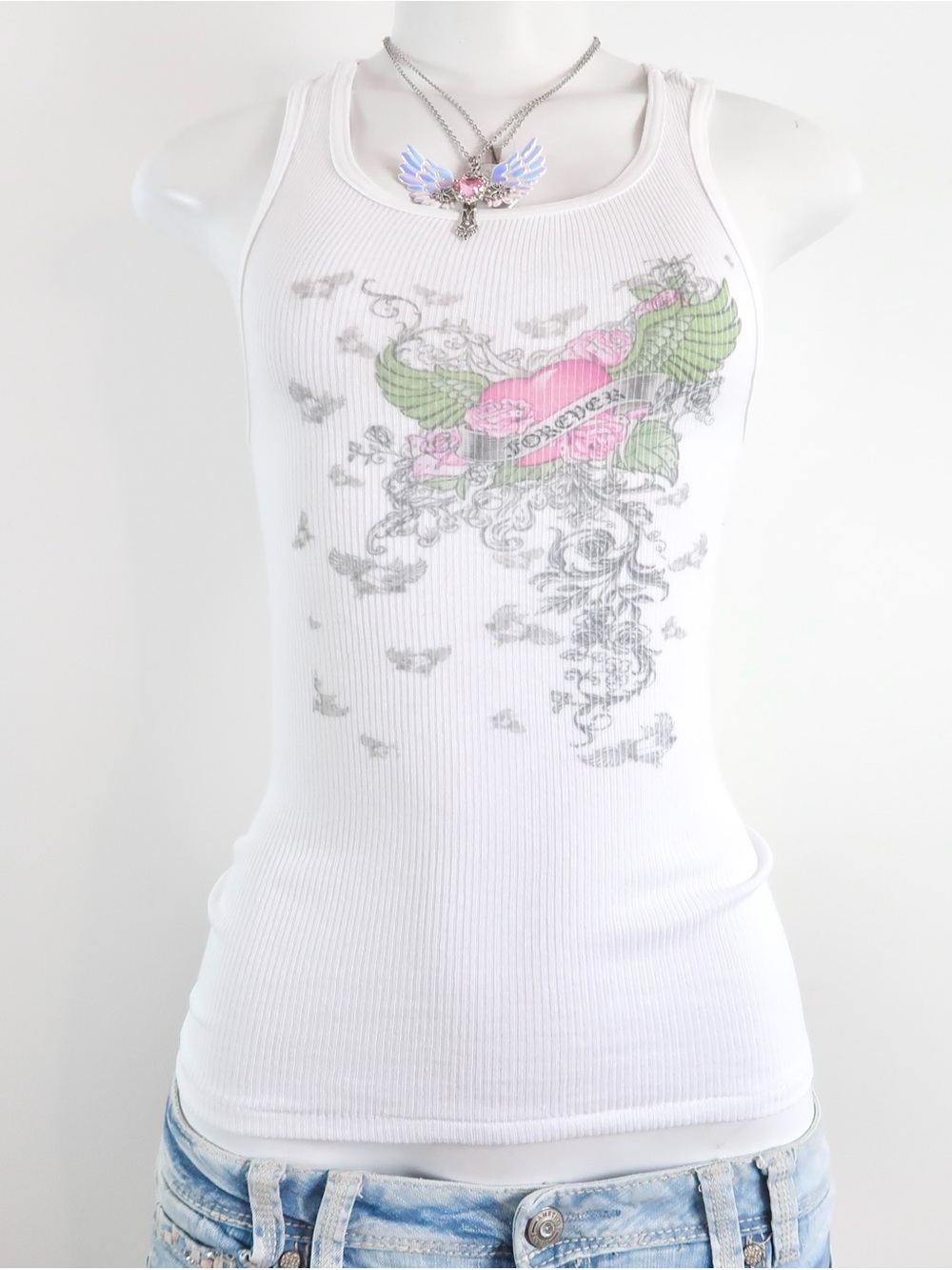 Y2k mcbling bimbo core graphic tank
